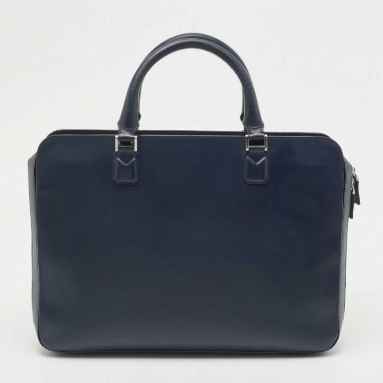Pre Owned Montblanc Blue Leather Meisterstuck Sartorial Slim Document Case