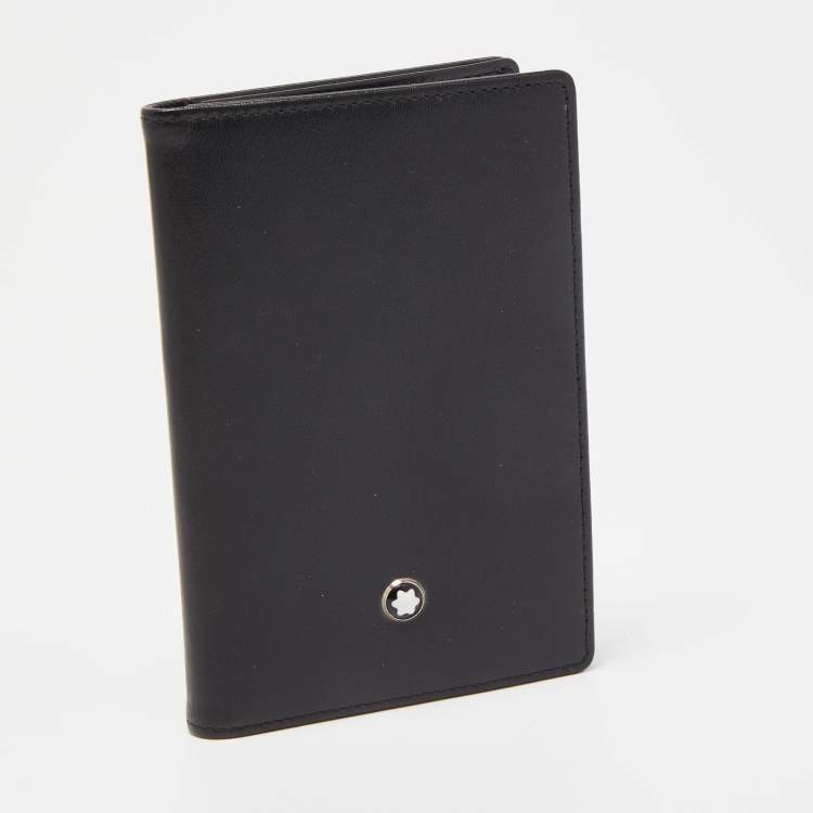 Pre Owned Montblanc Black Leather Meisterstück Business Card Holder