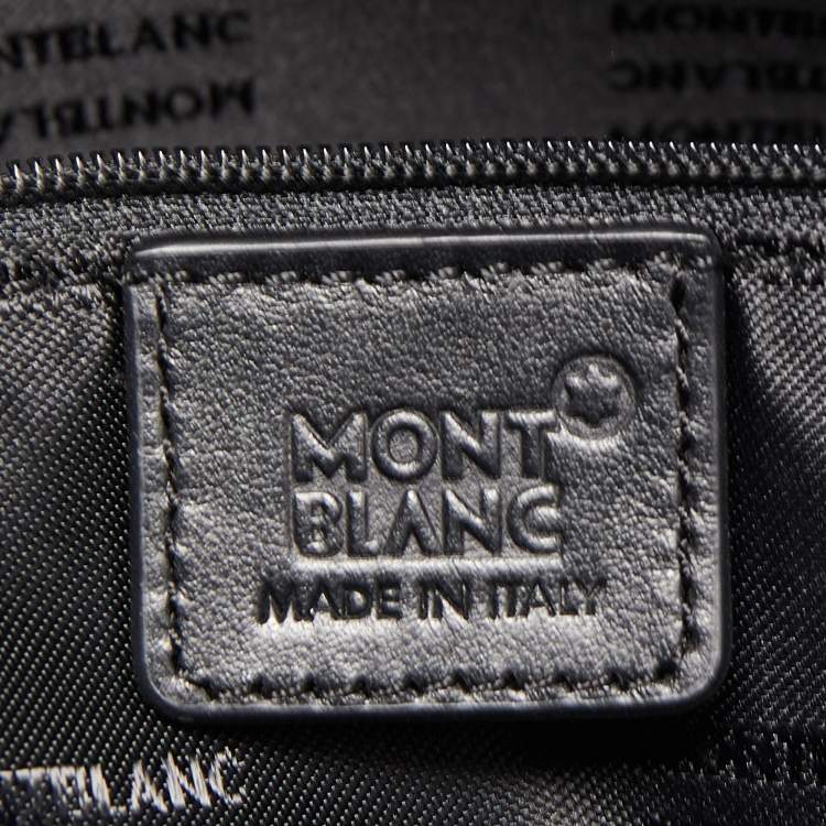 Pre Owned Montblanc Blue/Black Nylon and Leather Nightflight Briefcase Bag