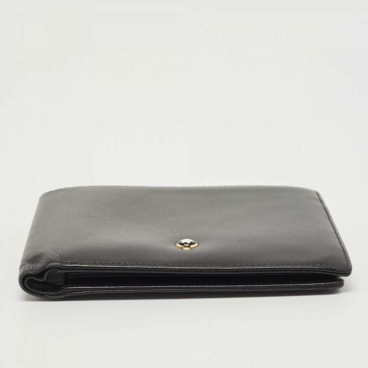 Pre Owned Montblanc Black Leather Miesterstuck Bifold Wallet