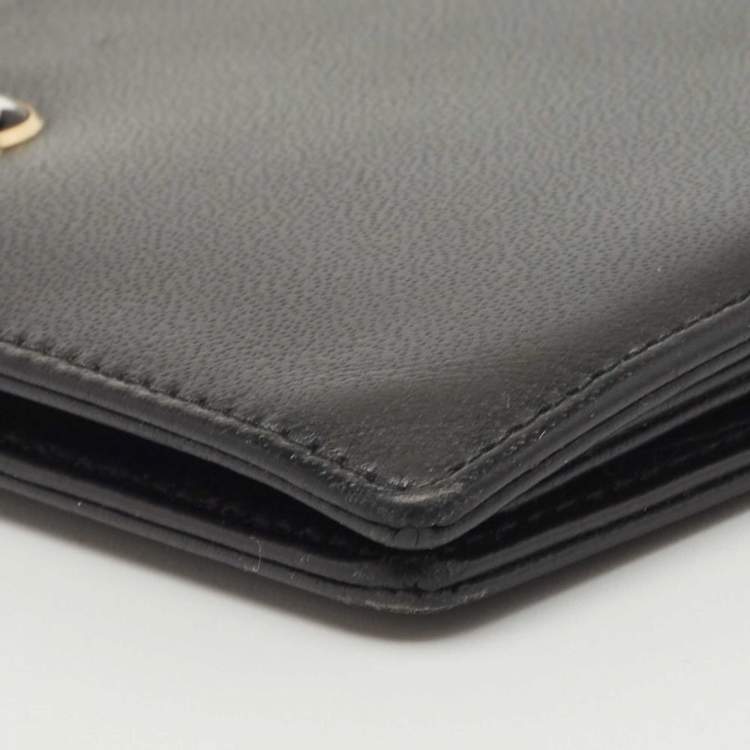 Pre Owned Montblanc Black Leather Miesterstuck Bifold Wallet