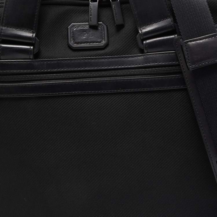 Pre Owned Montblanc Black Nylon and Leather My Nightflight Briefcase Bag