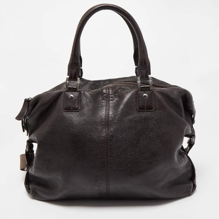 Pre Owned Montblanc Dark Brown Soft Grained Leather Meisterstuck Pocket Tote