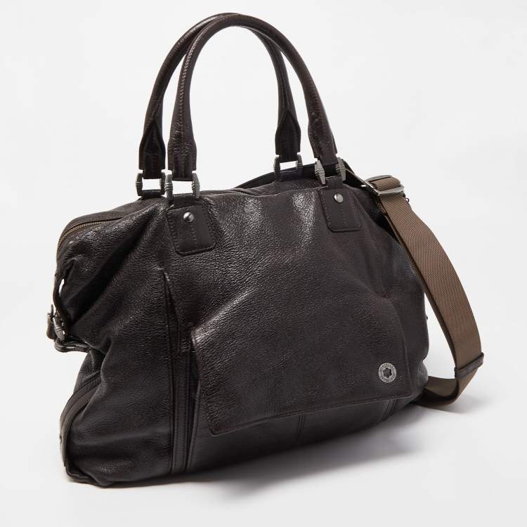 Pre Owned Montblanc Dark Brown Soft Grained Leather Meisterstuck Pocket Tote