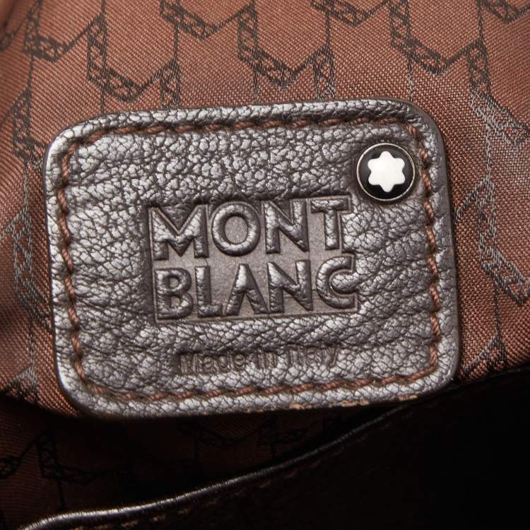 Pre Owned Montblanc Dark Brown Soft Grained Leather Meisterstuck Pocket Tote