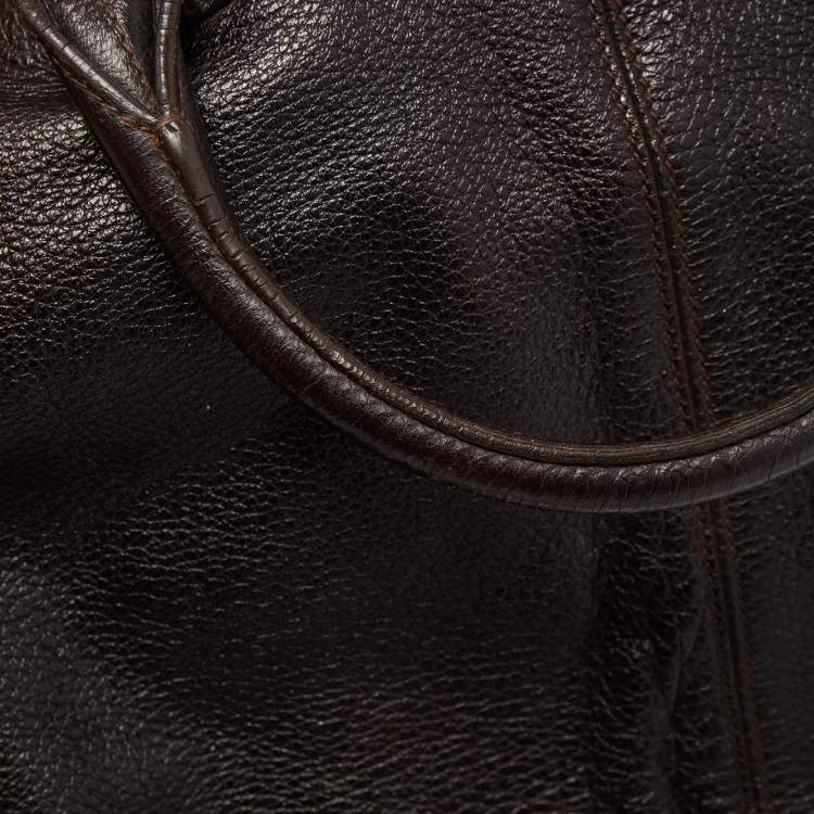 Pre Owned Montblanc Dark Brown Soft Grained Leather Meisterstuck Pocket Tote