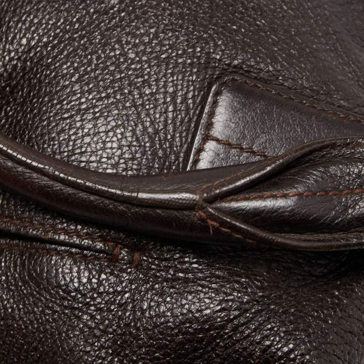 Pre Owned Montblanc Dark Brown Soft Grained Leather Meisterstuck Pocket Tote