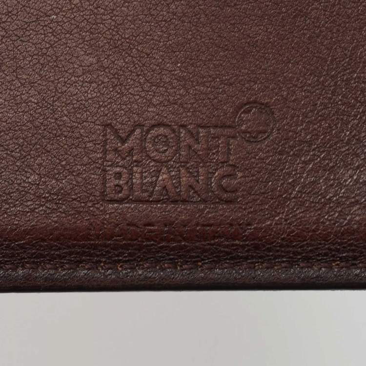 Pre Owned Montblanc Dark Brown Leather Meisterstuck 6CC Card Holder