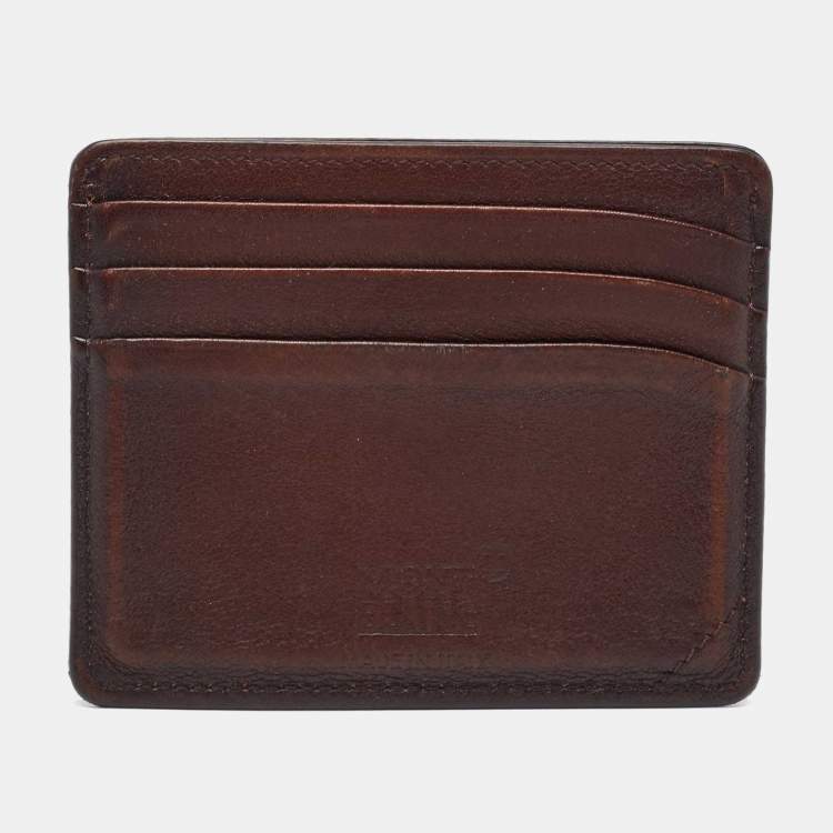 Pre Owned Montblanc Dark Brown Leather Meisterstuck 6CC Card Holder