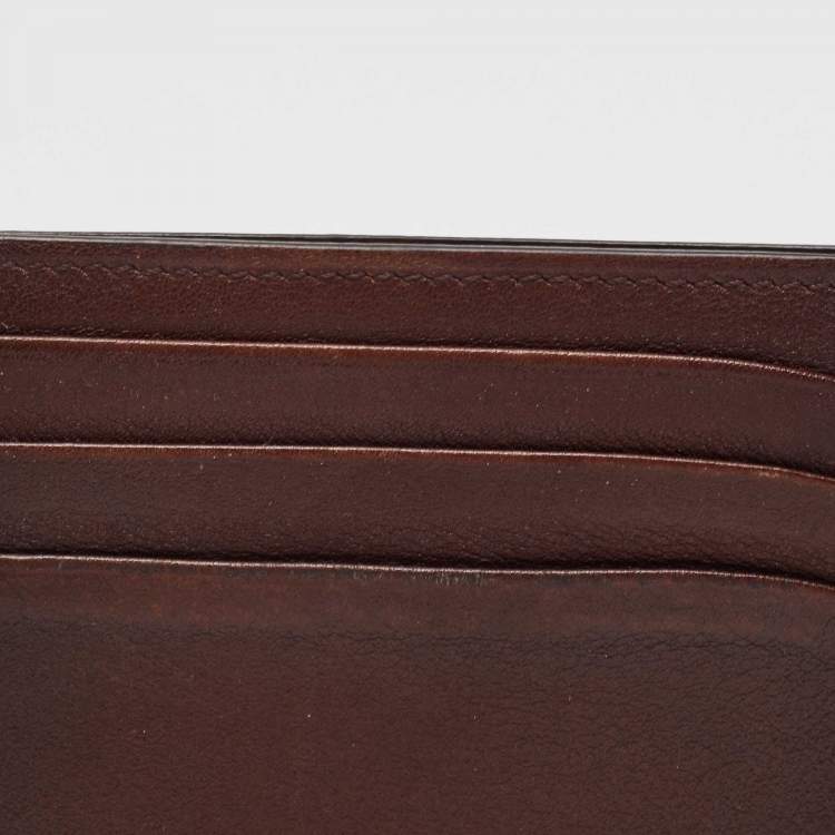 Pre Owned Montblanc Dark Brown Leather Meisterstuck 6CC Card Holder