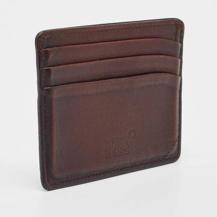 Pre Owned Montblanc Dark Brown Leather Meisterstuck 6CC Card Holder