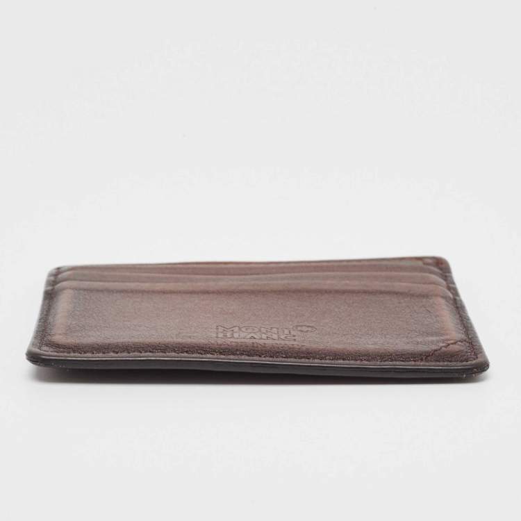 Pre Owned Montblanc Dark Brown Leather Meisterstuck 6CC Card Holder