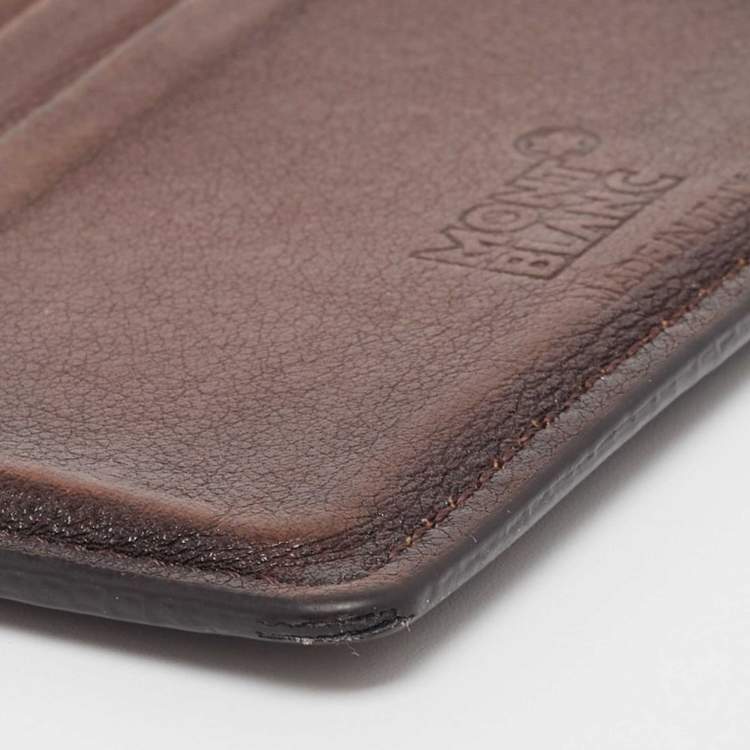 Pre Owned Montblanc Dark Brown Leather Meisterstuck 6CC Card Holder