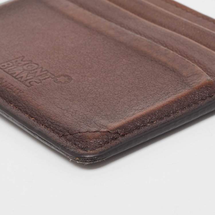 Pre Owned Montblanc Dark Brown Leather Meisterstuck 6CC Card Holder