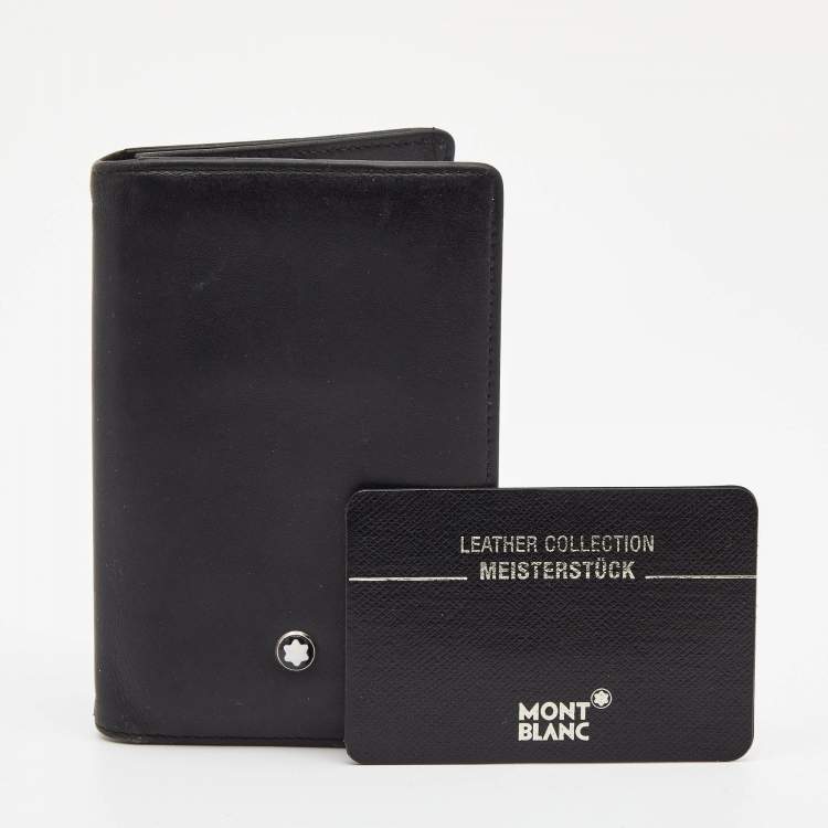 Pre Owned Montblanc Black Leather Meisterstück Business Card Holder