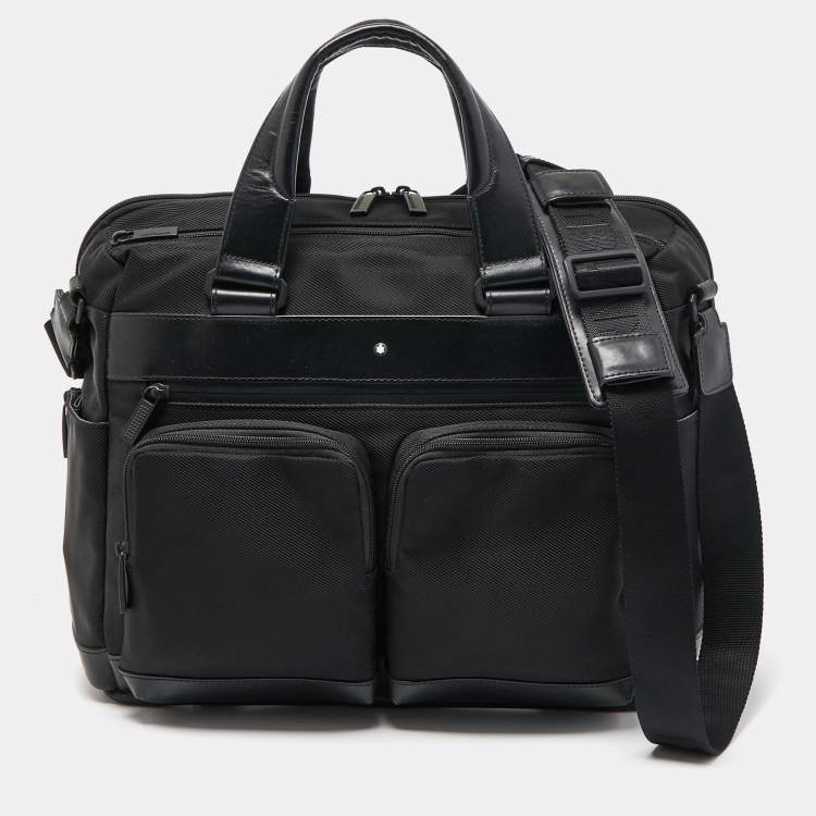 Pre Owned Montblanc Black Nylon and Leather Nightflight Document Case