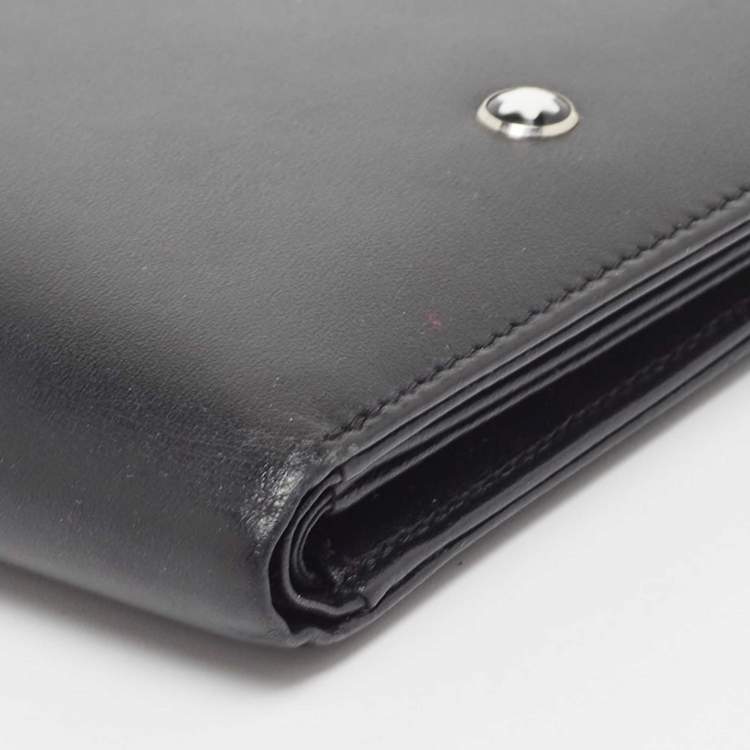 Pre Owned Montblanc Black Leather Meisterstück Bifold Wallet 