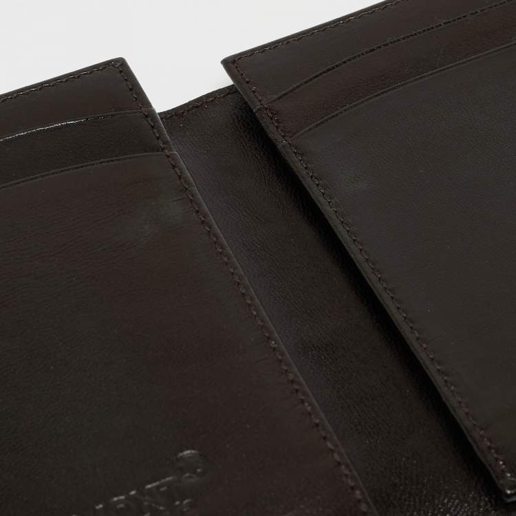 مملوكة مسبقًا Montblanc Dark Brown Ostrich Leg Leather Business Card Holder