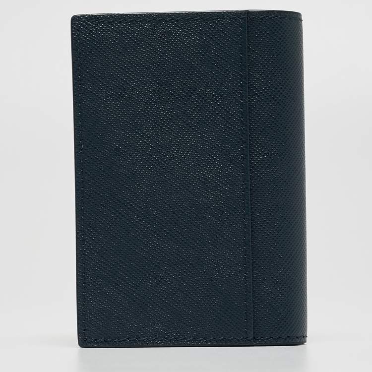 Pre Owned Montblanc Blue Leather Sartorial Business Card Holder