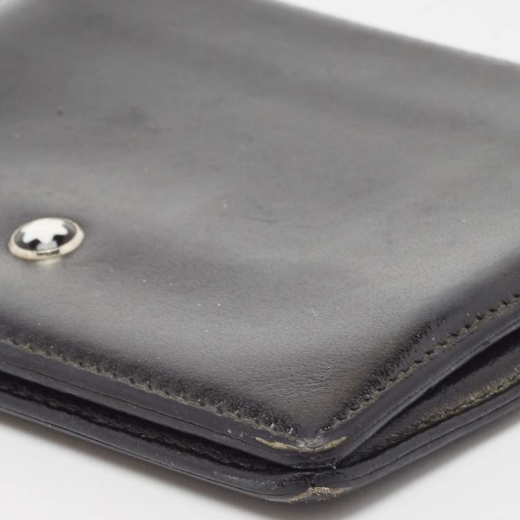 Pre Owned Montblanc Black Leather Meisterstück Money Clip Wallet 6CC