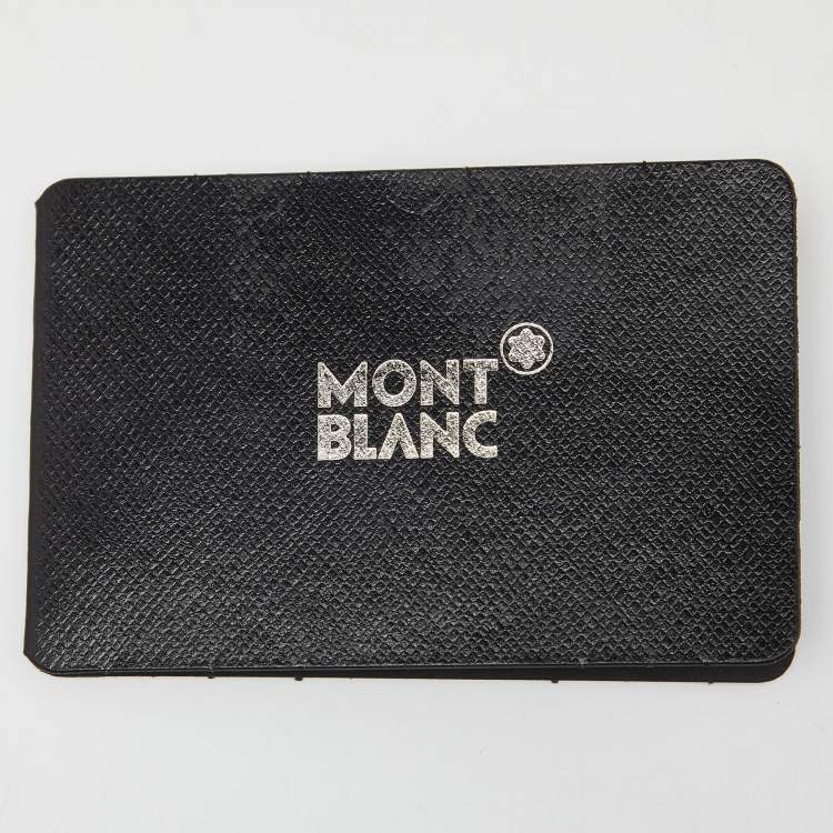 Pre Owned Montblanc Black Crocodile Embossed Leather and Leather Bifold Wallet 