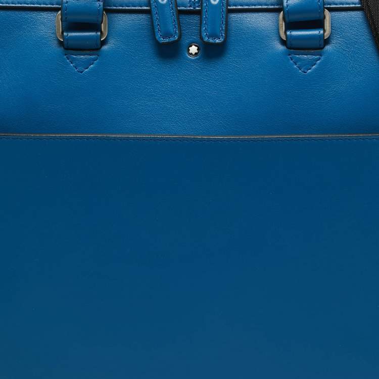 Pre Owned Montblanc Blue Leather Meisterstuck Ultra-Slim Urban Document Case