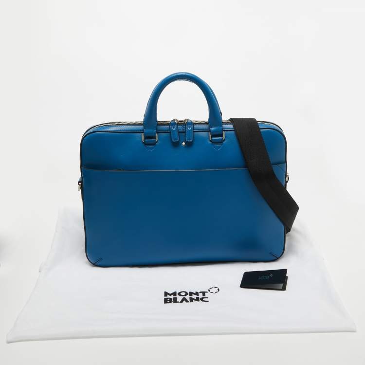 Pre Owned Montblanc Blue Leather Meisterstuck Ultra-Slim Urban Document Case