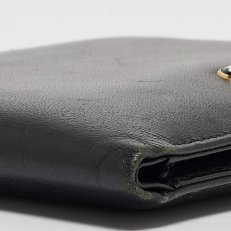 Pre Owned Montblanc Black Leather Meisterstuck Bifold Wallet