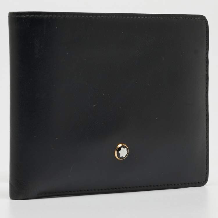 Pre Owned Montblanc Black Leather Meisterstuck Bifold Wallet