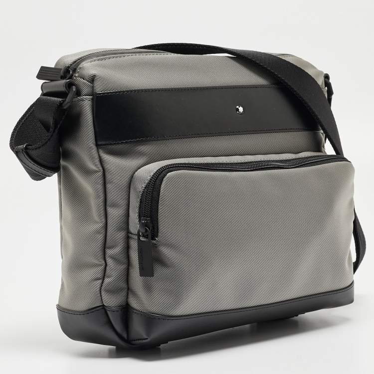 Pre Owned Montblanc Black/Grey Nylon Nightflight Messenger Bag