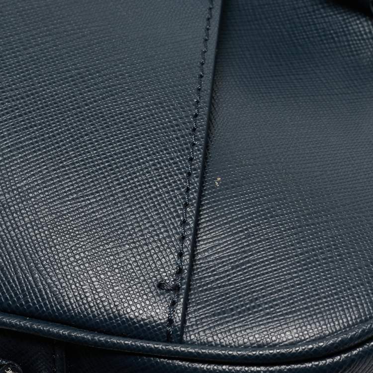 Pre Owned Montblanc Navy Blue Leather Sartorial Ultra Slim Document Case Bag
