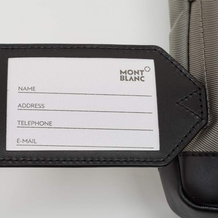 Pre Owned Montblanc Grey/Black Nylon and Leather Nightflight Messenger Bag