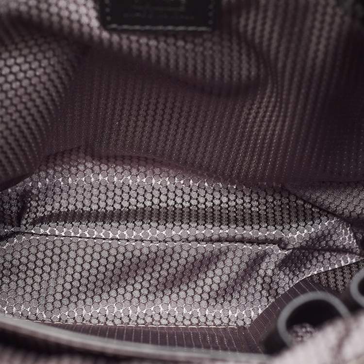 Pre Owned Montblanc Grey/Black Nylon and Leather Nightflight Messenger Bag