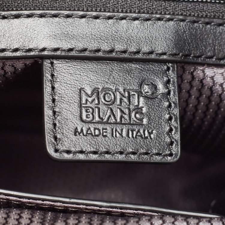 Pre Owned Montblanc Grey/Black Nylon and Leather Nightflight Messenger Bag