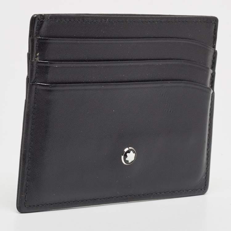 Pre Owned Montblanc Black Leather Meisterstuck Card Holder 6CC