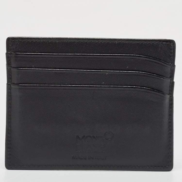 Pre Owned Montblanc Black Leather Meisterstuck Card Holder 6CC