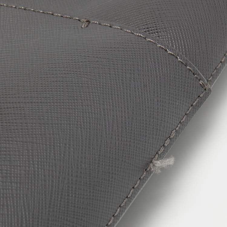 Pre Owned Montblanc Grey Leather Sartorial Vertical Tote