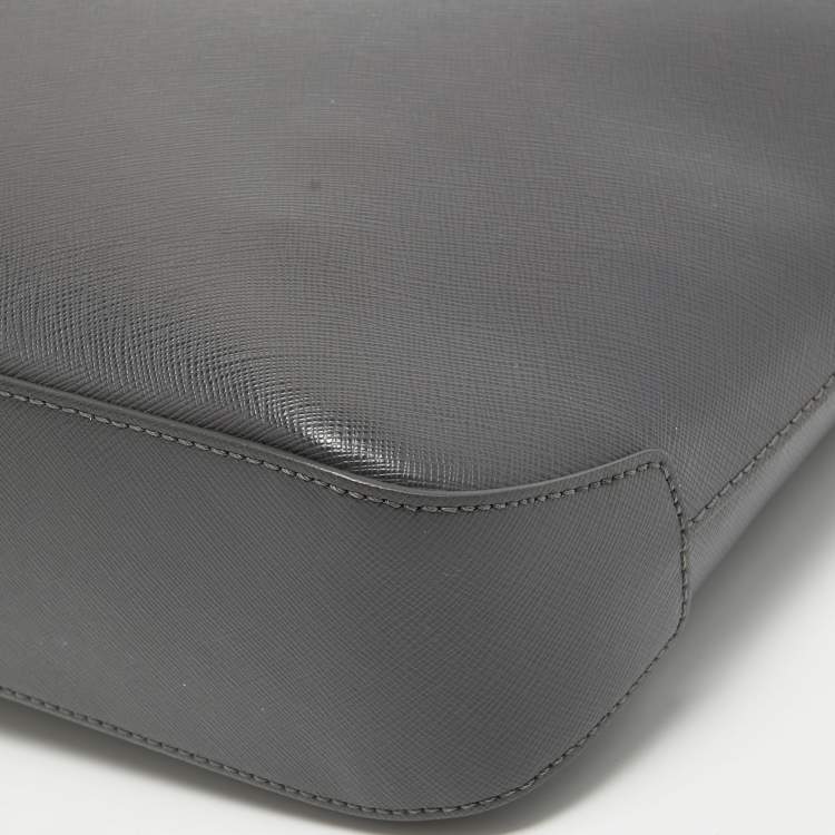 Pre Owned Montblanc Grey Leather Sartorial Vertical Tote