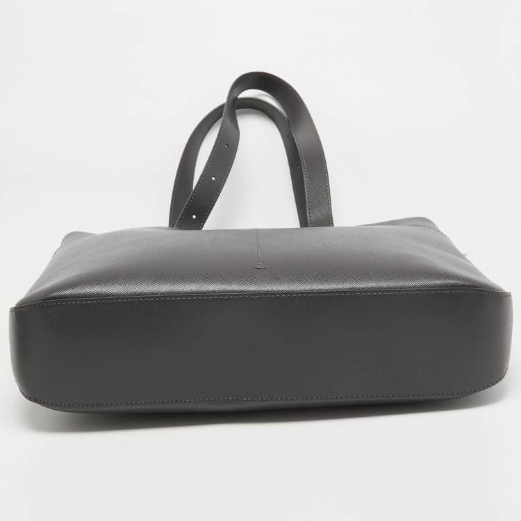 Pre Owned Montblanc Grey Leather Sartorial Vertical Tote