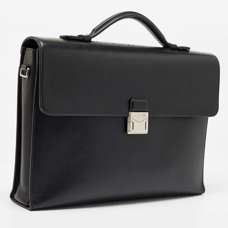 Pre Owned Montblanc Black Leather Meisterstück Urban Briefcase