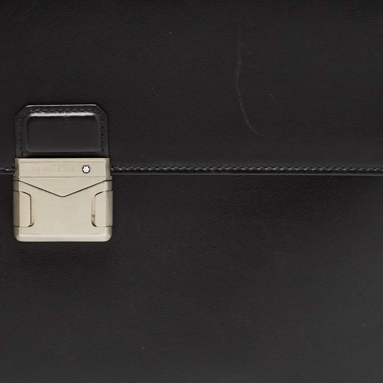 Pre Owned Montblanc Black Leather Meisterstück Urban Briefcase