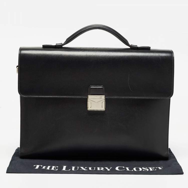 Pre Owned Montblanc Black Leather Meisterstück Urban Briefcase