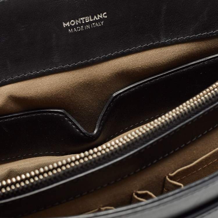 Pre Owned Montblanc Black Leather Meisterstück Urban Briefcase