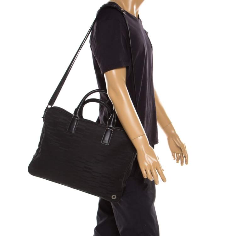 Pre Owned Montblanc Black Nylon Meisterstuck Briefcase