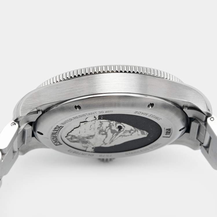 Pre Owned Montblanc Gray Glacier Pattern Ceramic Stainless Steel 1858 Iced Sea MB130793 Men's Wristwatch 41 mm
