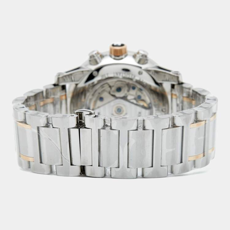 Pre Owned Montblanc Grey 18K Rose Gold Stainless Steel TimeWalker 107321 Men's Wristwatch 43 mm
