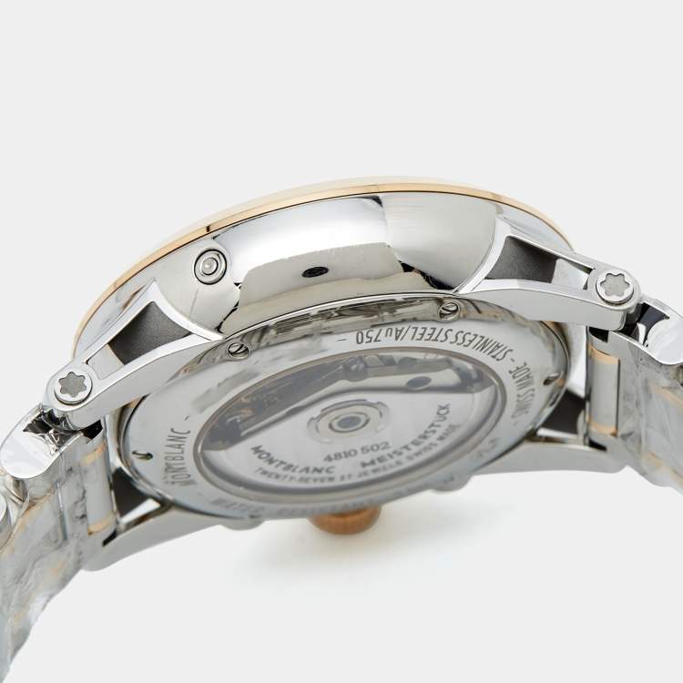 Pre Owned Montblanc Grey 18K Rose Gold Stainless Steel TimeWalker 107321 Men's Wristwatch 43 mm