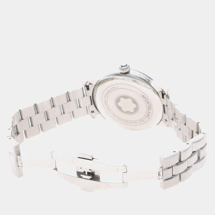 Pre Owned Montblanc Star 108761 Quartz Silver Stainless Steel Men's Wristwatch 39 mm