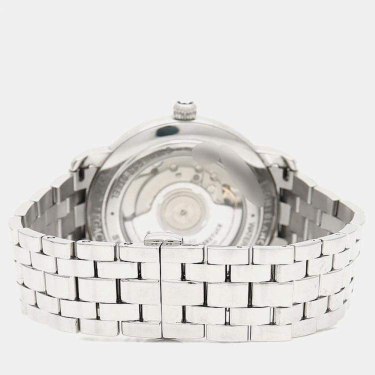 Pre Owned Montblanc Star Legacy Automatic White Stainless Steel Men's Wristwatch 38 mm