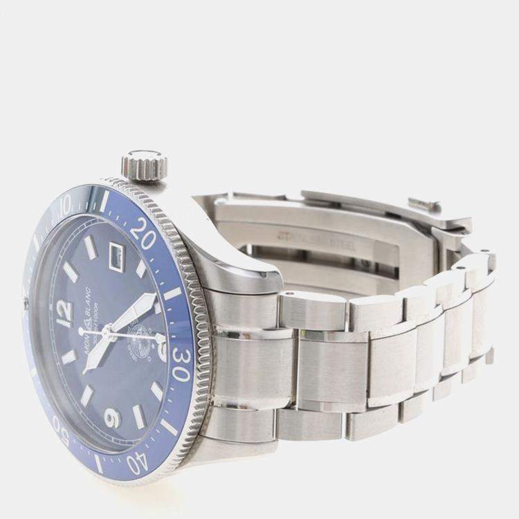 Pre Owned Montblanc 1858 Iced Sea 129369 Automatic Stainless Steel Men's Wristwatch 42 mm